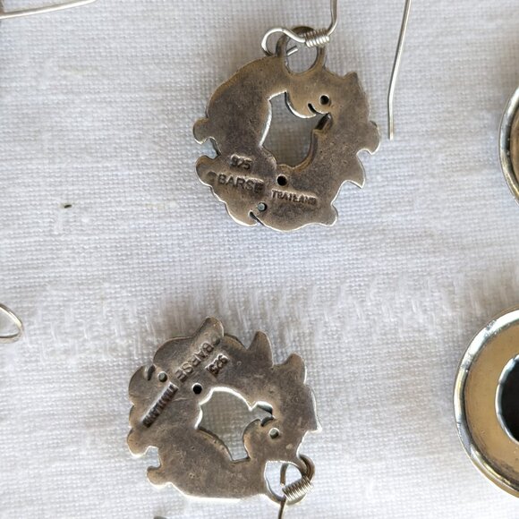 Studio Barse Cabochon Inlay Dangle Hoops - Picture 6 of 7